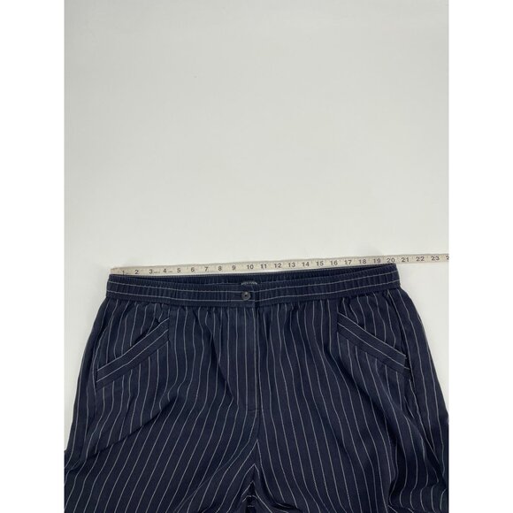 Eileen Fisher Womens Plus Size 2X Striped Tencel Cropped Pants Navy Lagenlook - Picture 6 of 8